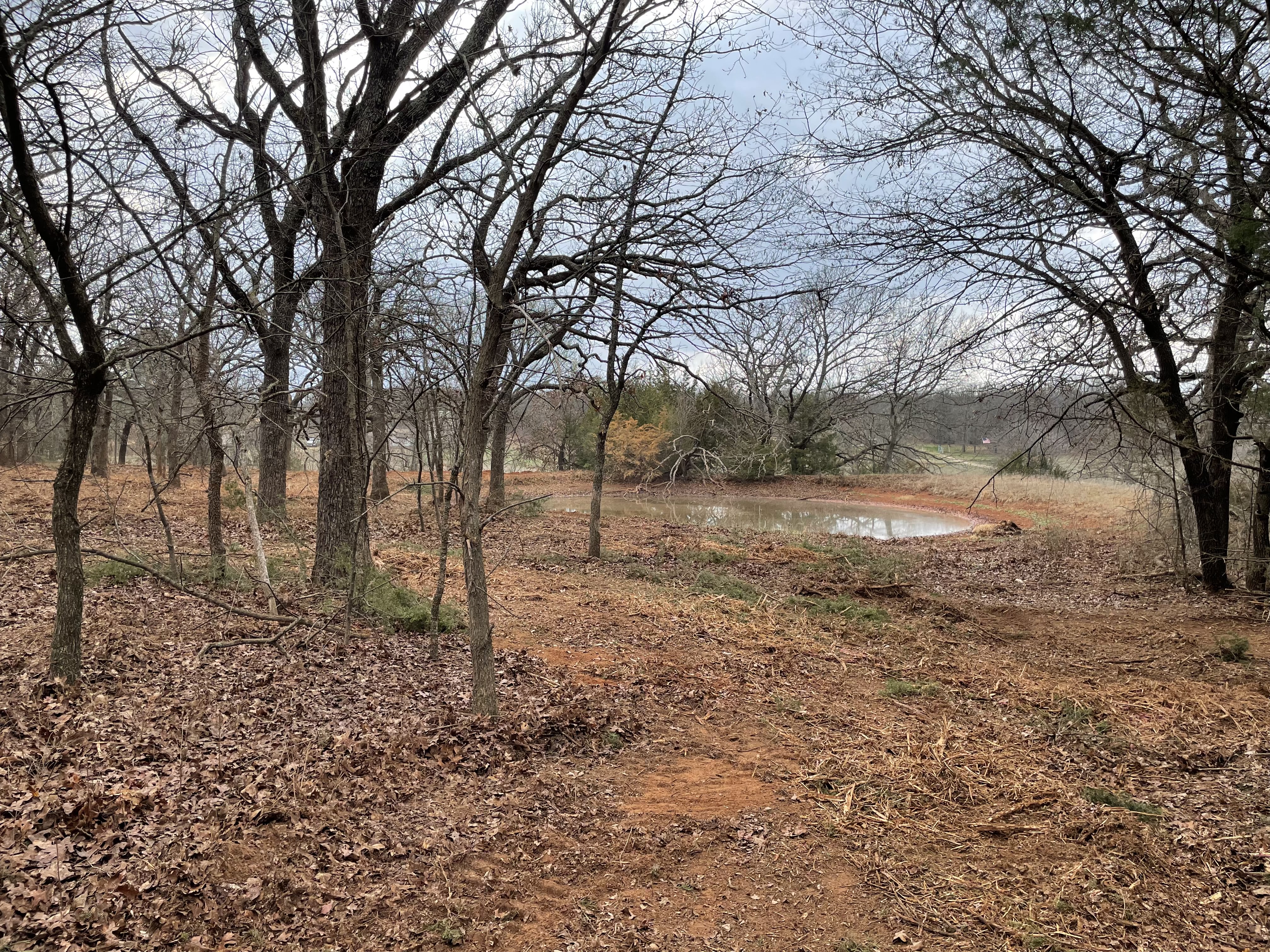 Pond banks cleared and opened on Central Oklahoma acreage
